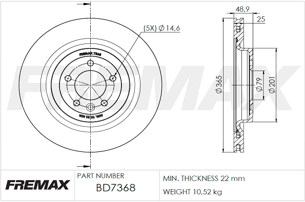 BD-7368 FREMAX Тормозной диск (фото 2)