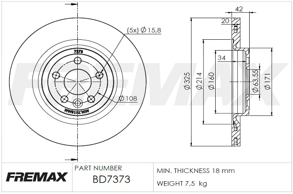 BD-7373 FREMAX Тормозной диск (фото 2)