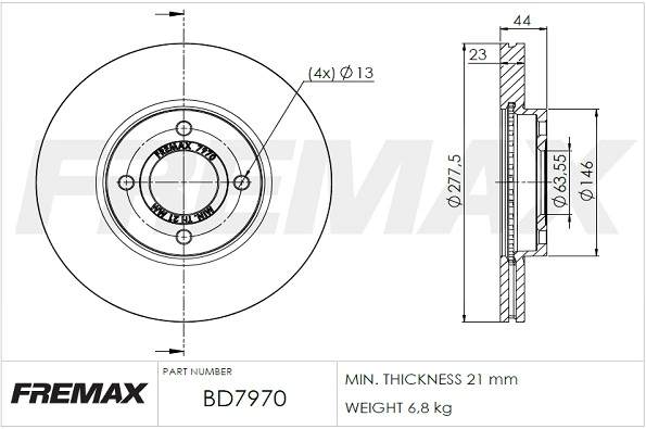 BD-7970 FREMAX Тормозной диск (фото 3)