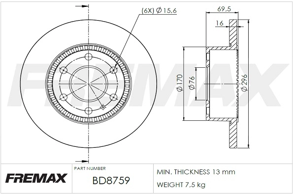 BD-8759 FREMAX Тормозной диск (фото 3)