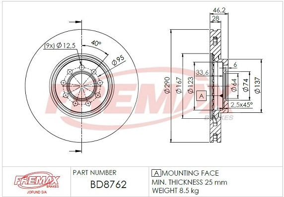 BD-8762 FREMAX Тормозной диск (фото 3)