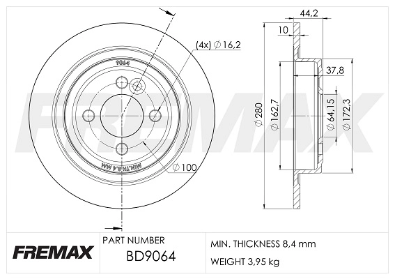 BD-9064 FREMAX Тормозной диск (фото 2)