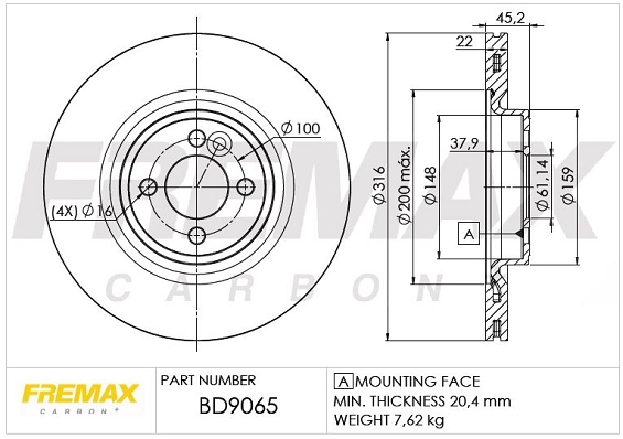 BD-9065 FREMAX Тормозной диск (фото 3)