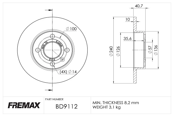 BD-9112 FREMAX Тормозной диск (фото 2)