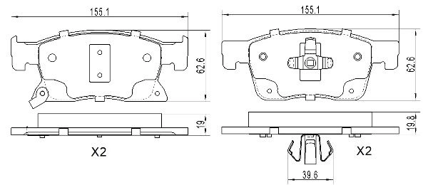 FBP-0026 FREMAX Комплект тормозных колодок, дисковый тормоз (фото 1)