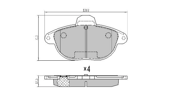 FBP-1055 FREMAX Комплект тормозных колодок, дисковый тормоз (фото 1)