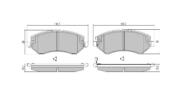 FBP-1239 FREMAX Комплект тормозных колодок, дисковый тормоз (фото 2)