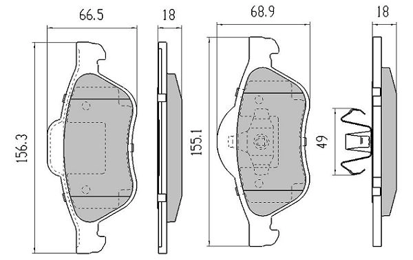 FBP-1251 FREMAX Комплект тормозных колодок, дисковый тормоз (фото 2)