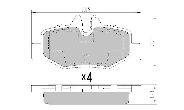 FBP-1383 FREMAX Комплект тормозных колодок, дисковый тормоз (фото 2)