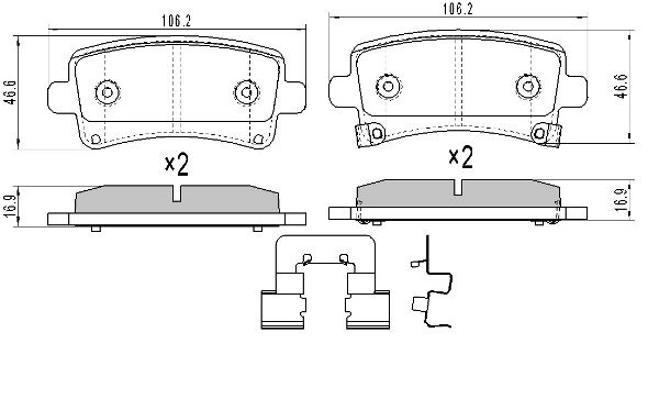 FBP-1662 FREMAX Комплект тормозных колодок, дисковый тормоз (фото 2)