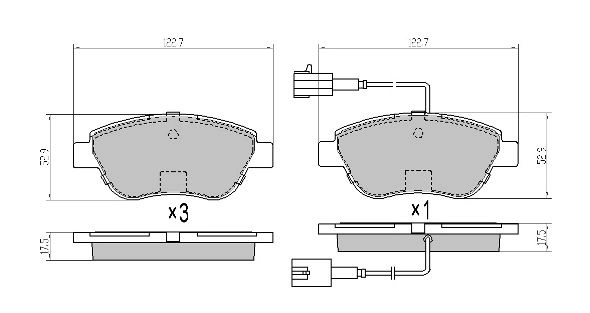 FBP-1726 FREMAX Комплект тормозных колодок, дисковый тормоз (фото 2)