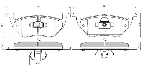 FBP-1863 FREMAX Комплект тормозных колодок, дисковый тормоз (фото 2)