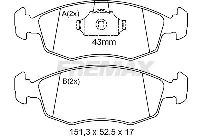 FBP-2040 FREMAX Комплект тормозных колодок, дисковый тормоз (фото 4)