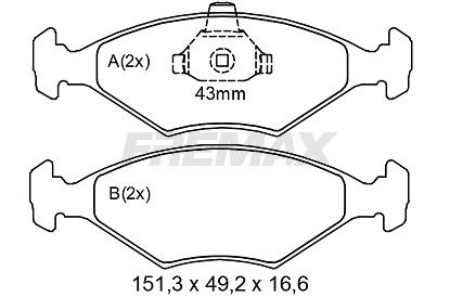 FBP-2054 FREMAX Комплект тормозных колодок, дисковый тормоз (фото 4)