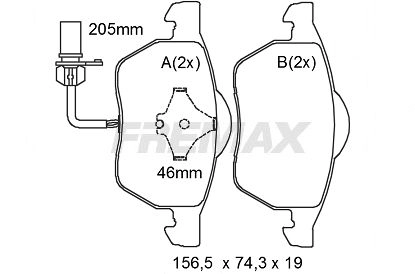 FBP-2194 FREMAX Комплект тормозных колодок, дисковый тормоз (фото 4)