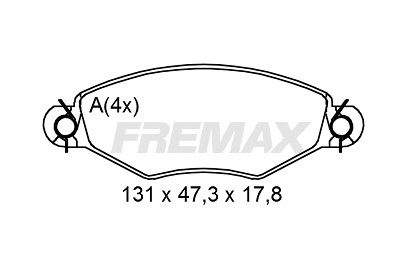 FBP-2217 FREMAX Комплект тормозных колодок, дисковый тормоз (фото 4)