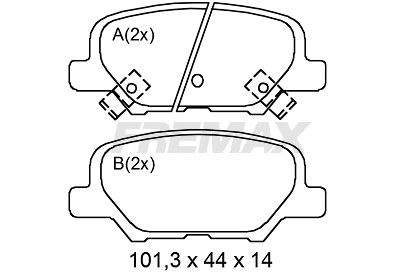 FBP-2612 FREMAX Комплект тормозных колодок, дисковый тормоз (фото 4)