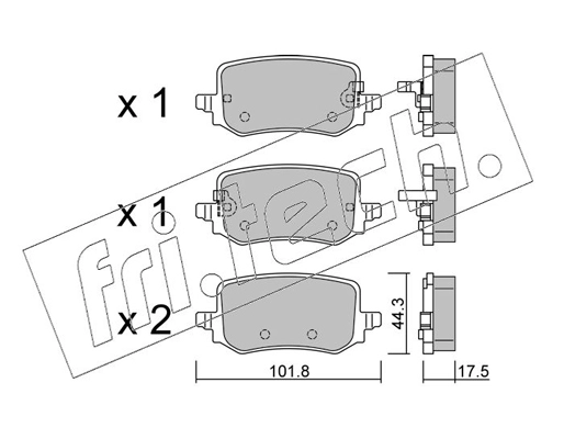 1301.0 FRI.TECH. Комплект тормозных колодок, дисковый тормоз (фото 1)