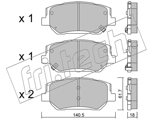 1297.0 FRI.TECH. Комплект тормозных колодок, дисковый тормоз (фото 1)