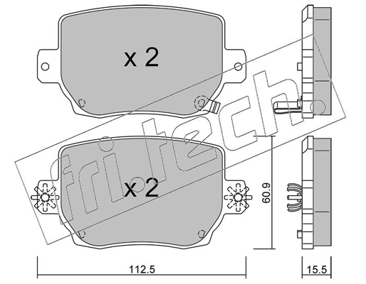 1334.0 FRI.TECH. Комплект тормозных колодок, дисковый тормоз (фото 1)