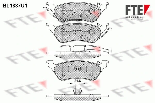 9010472 FTE Комплект тормозных колодок, дисковый тормоз (фото 1)