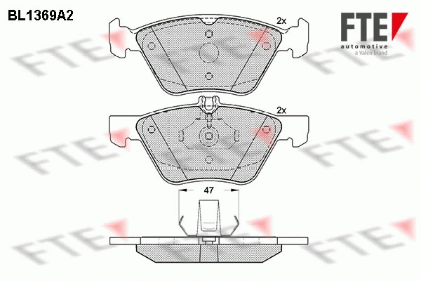 9010147 FTE Комплект тормозных колодок, дисковый тормоз (фото 1)