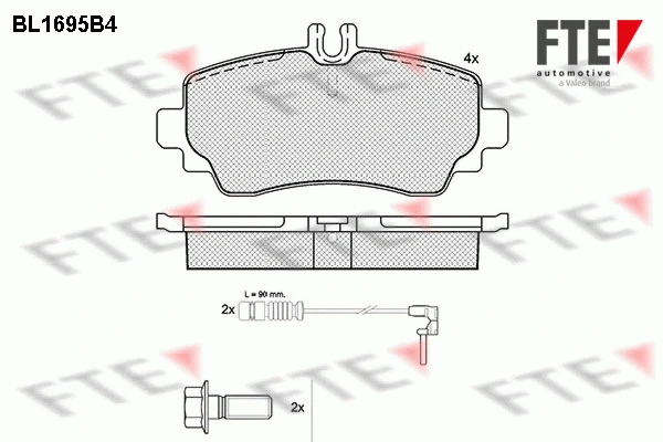 9010306 FTE Комплект тормозных колодок, дисковый тормоз (фото 1)