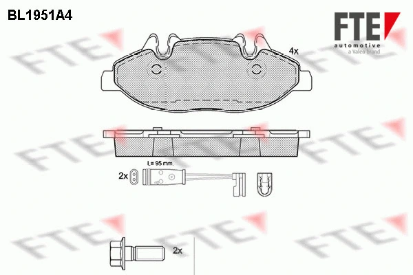 9010536 FTE Комплект тормозных колодок, дисковый тормоз (фото 1)