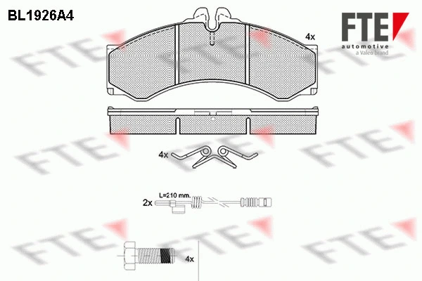 9010512 FTE Комплект тормозных колодок, дисковый тормоз (фото 1)
