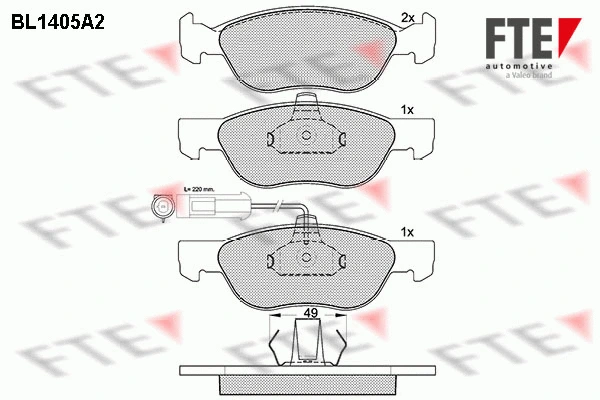 9010178 FTE Комплект тормозных колодок, дисковый тормоз (фото 1)