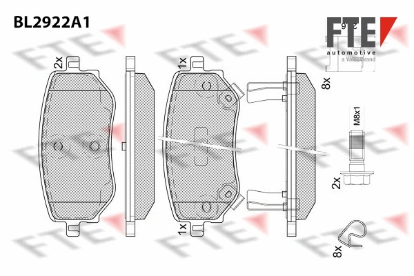 9011165 FTE Комплект тормозных колодок, дисковый тормоз (фото 1)
