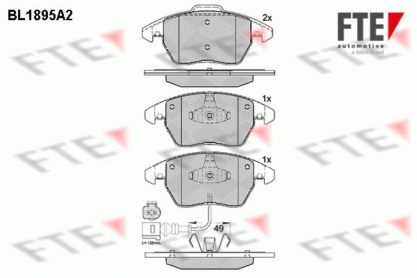 9010483 FTE Комплект тормозных колодок, дисковый тормоз (фото 1)