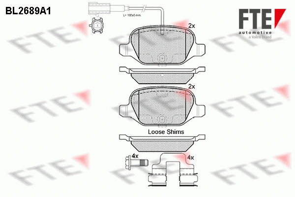 9010919 FTE Комплект тормозных колодок, дисковый тормоз (фото 1)