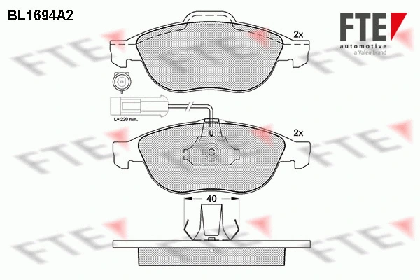 9010304 FTE Комплект тормозных колодок, дисковый тормоз (фото 1)