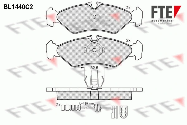 9010192 FTE Комплект тормозных колодок, дисковый тормоз (фото 1)