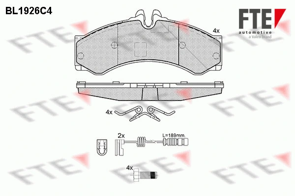 9010514 FTE Комплект тормозных колодок, дисковый тормоз (фото 1)