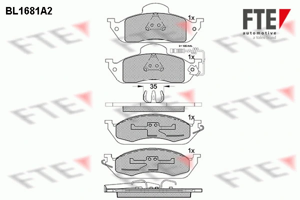 9010291 FTE Комплект тормозных колодок, дисковый тормоз (фото 1)
