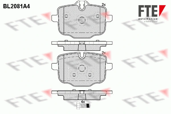 9010665 FTE Комплект тормозных колодок, дисковый тормоз (фото 1)