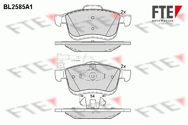 9010836 FTE Комплект тормозных колодок, дисковый тормоз (фото 1)
