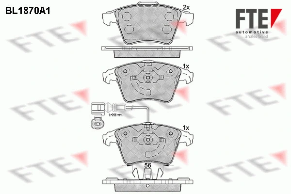 9010450 FTE Комплект тормозных колодок, дисковый тормоз (фото 1)