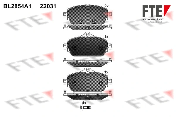 9011027 FTE Комплект тормозных колодок, дисковый тормоз (фото 1)
