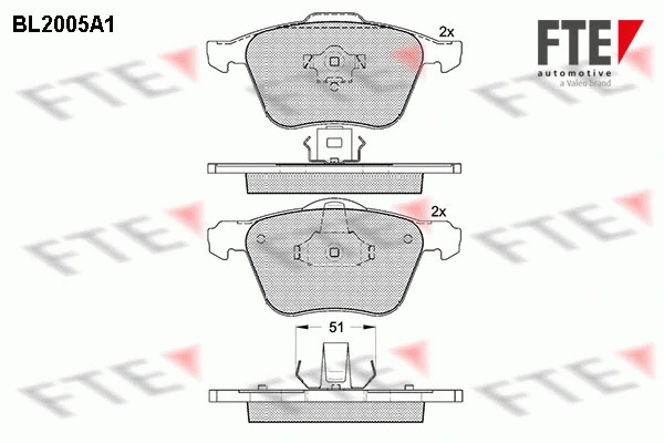 9010590 FTE Комплект тормозных колодок, дисковый тормоз (фото 1)