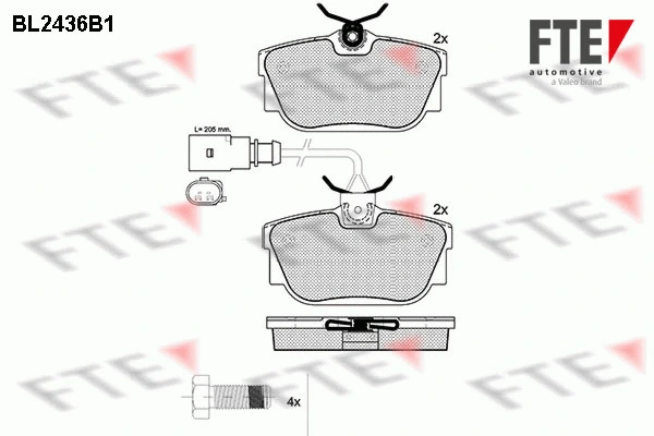 9010737 FTE Комплект тормозных колодок, дисковый тормоз (фото 1)