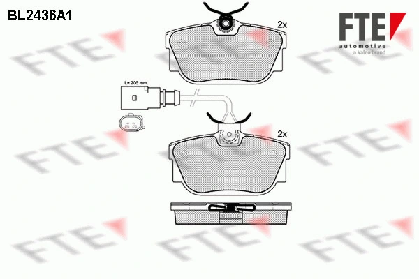 9010736 FTE Комплект тормозных колодок, дисковый тормоз (фото 1)
