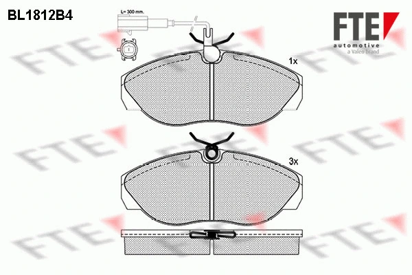 9010389 FTE Комплект тормозных колодок, дисковый тормоз (фото 1)