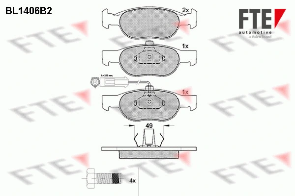 9010181 FTE Комплект тормозных колодок, дисковый тормоз (фото 1)