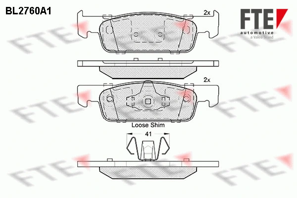 9010967 FTE Комплект тормозных колодок, дисковый тормоз (фото 1)
