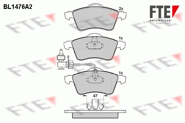 9010206 FTE Комплект тормозных колодок, дисковый тормоз (фото 1)
