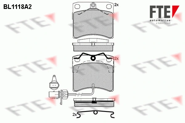 9010032 FTE Комплект тормозных колодок, дисковый тормоз (фото 1)