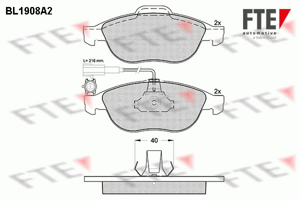 9010497 FTE Комплект тормозных колодок, дисковый тормоз (фото 1)
